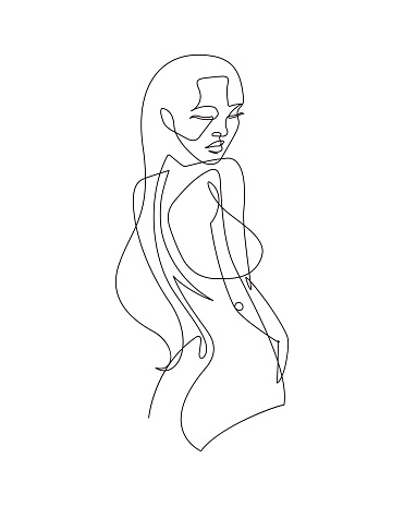Female Figure Continuous Vector Line Art Stock Illustration - Download Image Now - iStock