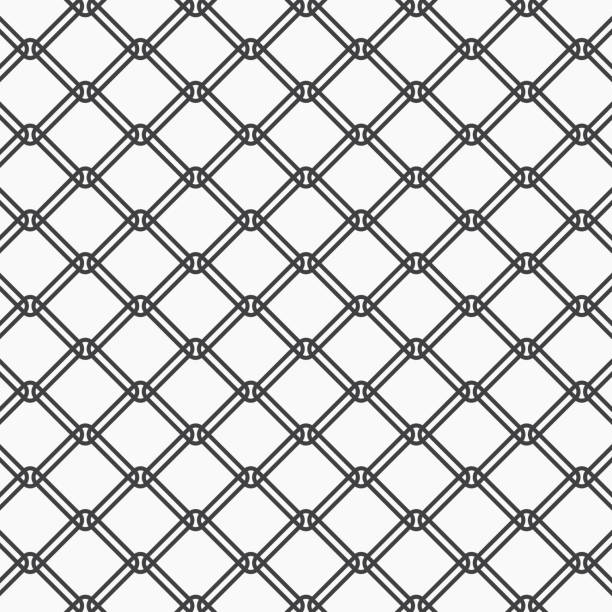 fence steel netting seamless pattern. Metal cage background illustration clipping mask linkage effect stock illustrations