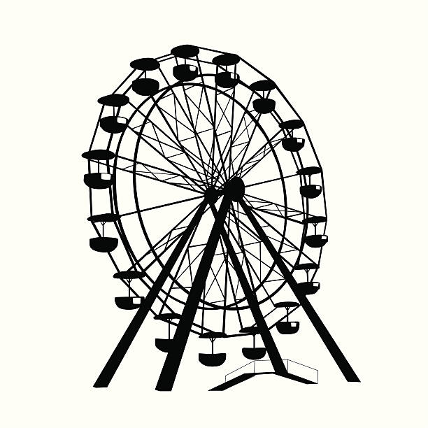 ferriswheel - ferris wheel drawings stock illustrations.