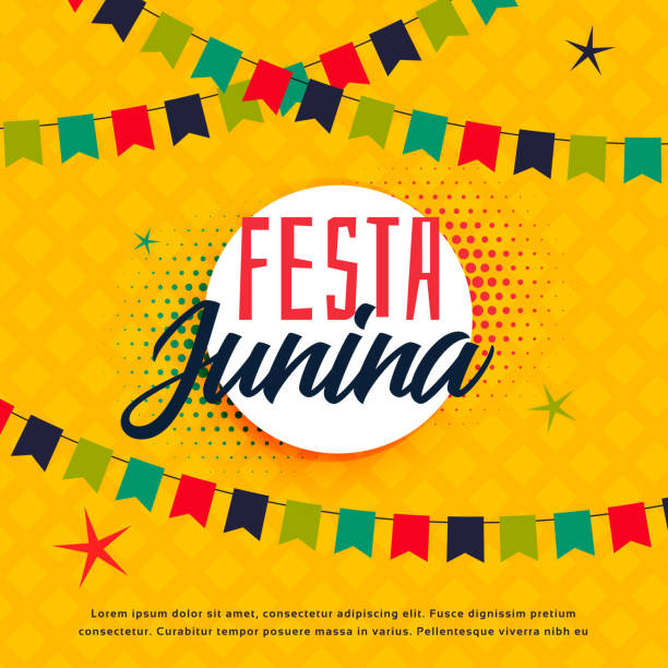 ilustrações, clipart, desenhos animados e ícones de festa junina brasileiro saudação fundo - festa junina