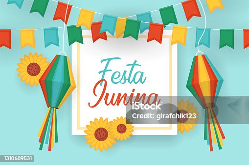 istock Festa Junina festival banner design. Brazilian Latin American festival celebration concept. Greeting card and poster template. 1310609531