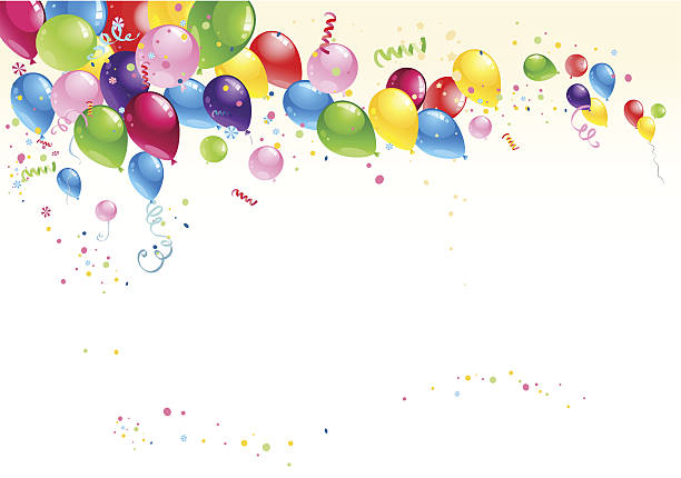 Festive balloons background Festive  background with multicolor balloons.  balloon backgrounds stock illustrations