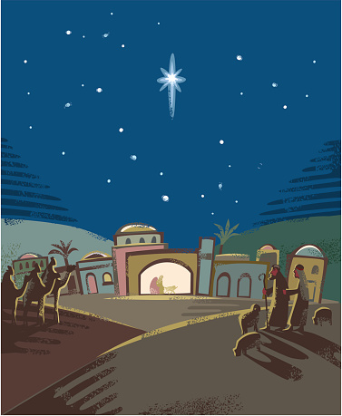 Festive Nativity scene