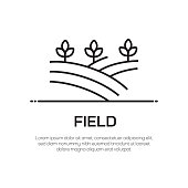 Field Vector Line Icon - Simple Thin Line Icon, Premium Quality Design Element
