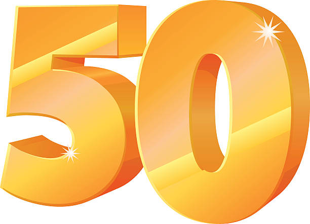 пятьдесят 50 золото 3d вектор значок - 50th clip art stock illustrations.