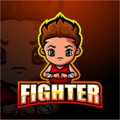 Vector illustration of Fighter mascot esport logo design
