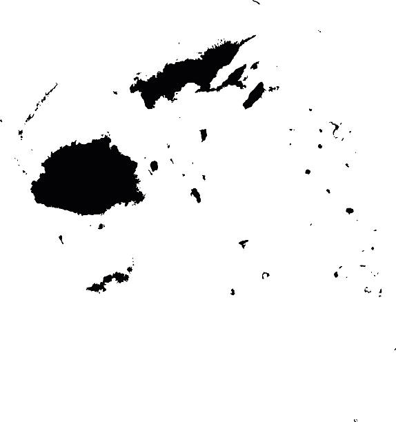 fiji black map on white background vector - tonga 幅插畫檔、美工圖案、卡通及圖標