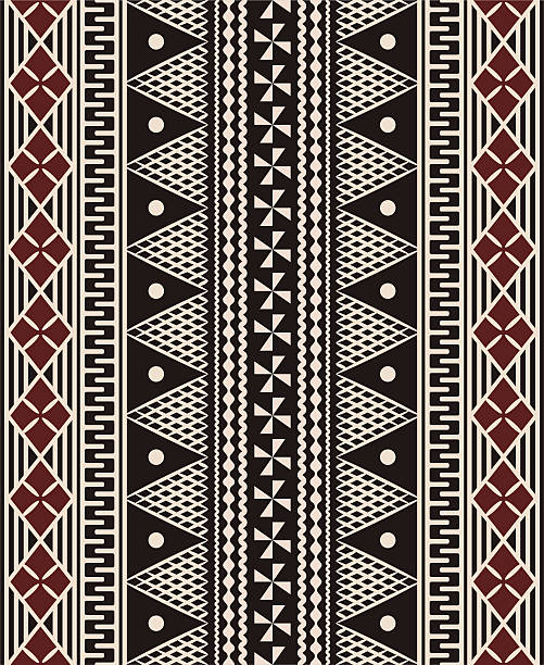 Fijian tapa pattern vector art illustration
