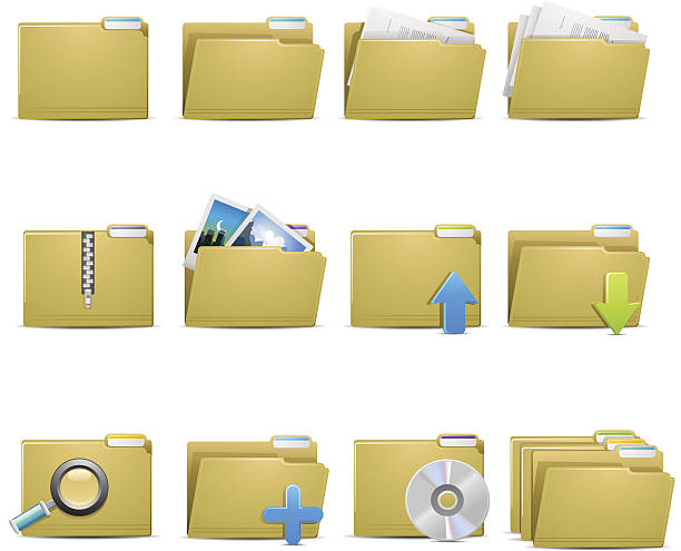 File Folder Icons http://www.cumulocreative.com/istock/File Types.jpg brochure icons stock illustrations