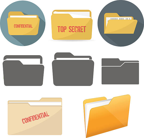 File folder icons File folder icons top secret stock illustrations