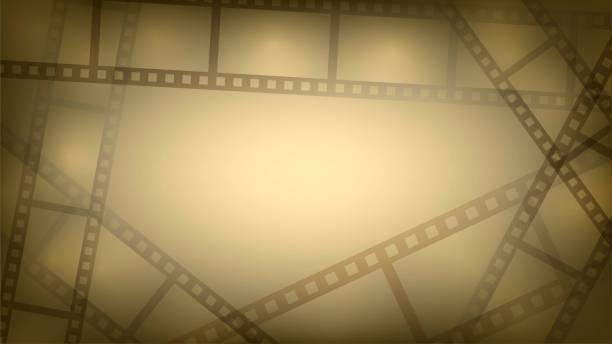 Film background Shabby sepia background with film around the edges film texture stock illustrations
