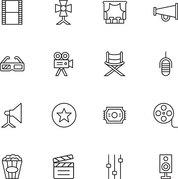 Film Industry Icons - Light Vector file of Film Industry Icons - Light related vector icons for your design or application.Raw style. Files included: vector EPS, JPG. See more in this series. 3 d glasses stock illustrations