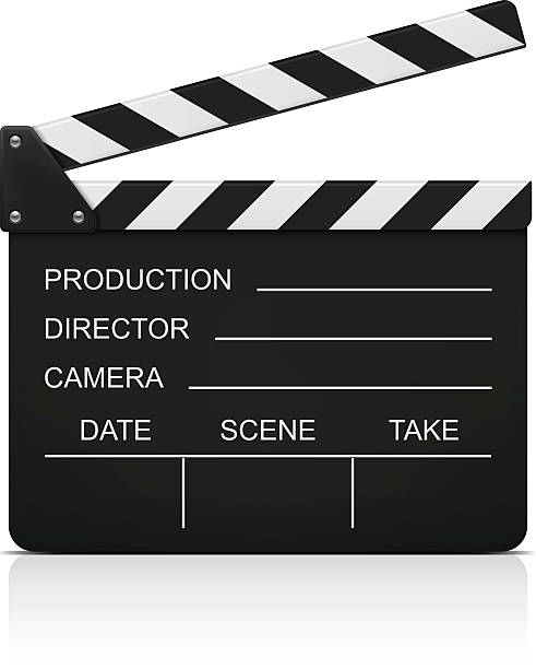 Filmmaker's clapboard against white background Clapboard on white background. film slate stock illustrations