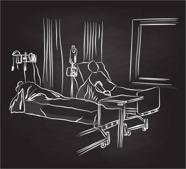 Drawing Of The Hospital Bed Illustrations, Royalty-Free Vector Graphics ...