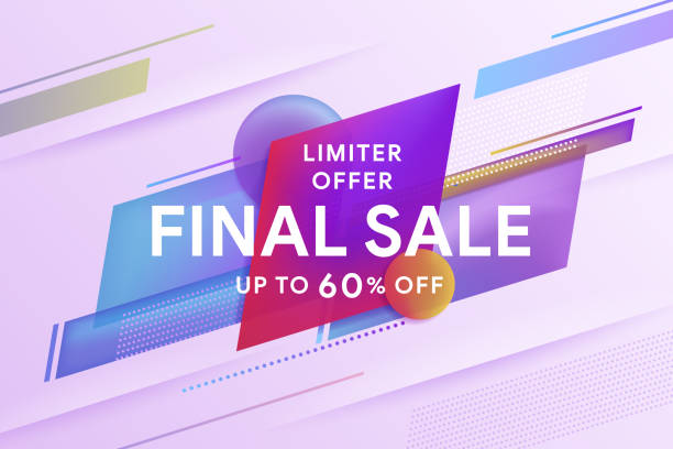 Final sale discount banner template promotion. Discount up to 60% off. vector art illustration