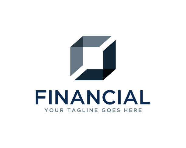 Financial Business Logo Design Vector Illustration Financial Business Logo Design Vector Illustration coin bank stock illustrations