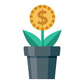 istock Financial Growth Icon on Transparent Background 1283736554