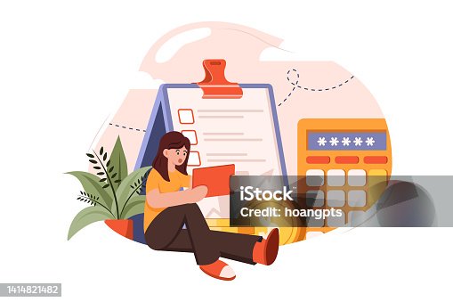 istock Financial Management Illustration concept on white background 1414821482