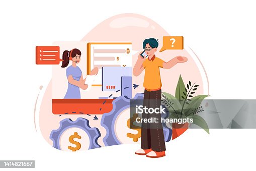 istock Financial Management Illustration concept on white background 1414821667