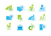 Icons for financial growth in frosted glass style.
Editable vectors on layers. This image includes blends, gradients and transparecies.