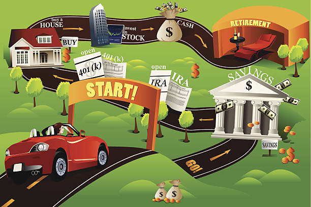 Financial roadmap vector art illustration