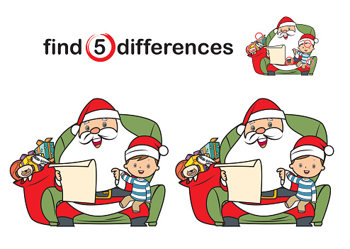 Find differences, Santa Claus and child