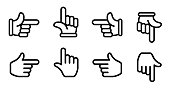finger pointer / finger arrow icon set