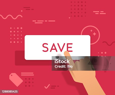 istock Finger Pressing a Save Button 1288085425