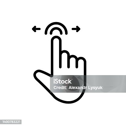 istock Finger swipe icon isolated on white background. Vector illustration. 1400783221