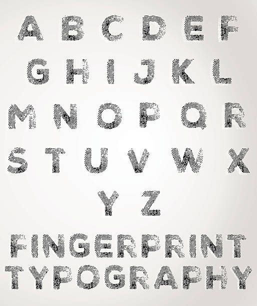 Fingerprint Typography Texture Fingerprint textured typography for vector use.  crime scene stock illustrations