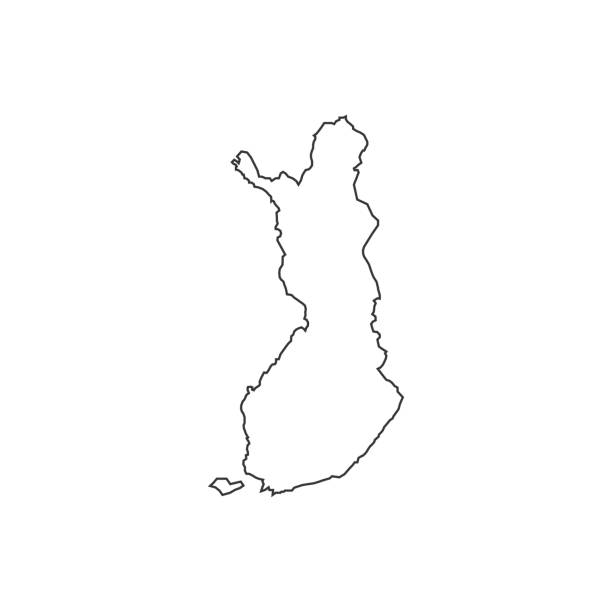 stockillustraties, clipart, cartoons en iconen met finland kaart silhouet - finland
