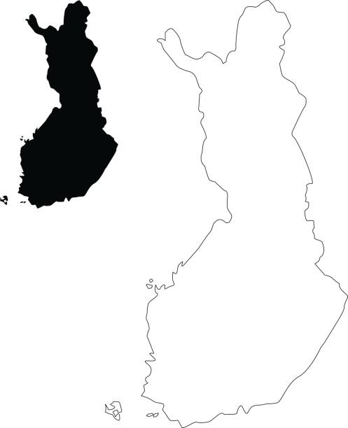 finlandiya haritası - finland stock illustrations