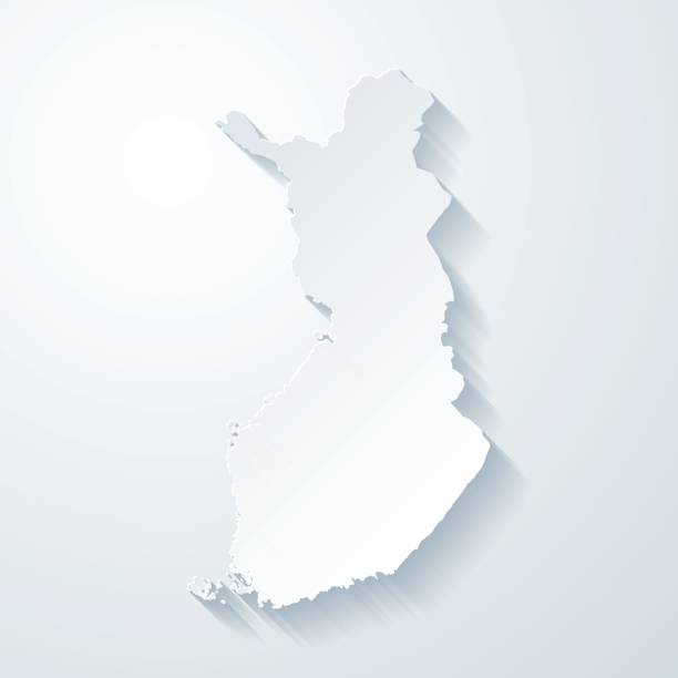 Map of Finland with a realistic paper cut effect isolated on white background. Vector Illustration (EPS10, well layered and grouped). Easy to edit, manipulate, resize or colorize. Please do not hesitate to contact me if you have any questions, or need to customise the illustration. http://www.istockphoto.com/bgblue/