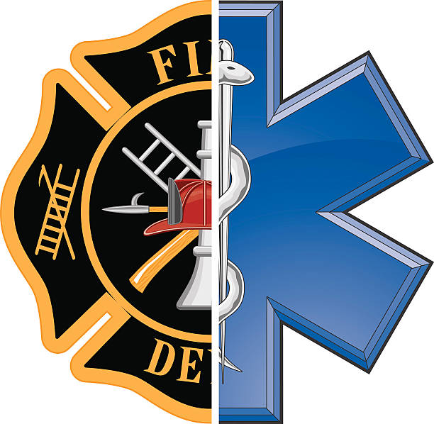 Fire and Rescue Fire and Rescue is an illustration of a combination firefighter symbol and a rescue symbol design in full color. maltese cross stock illustrations