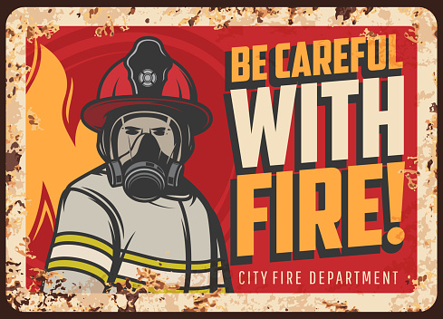 Fire danger warning or caution vector banner