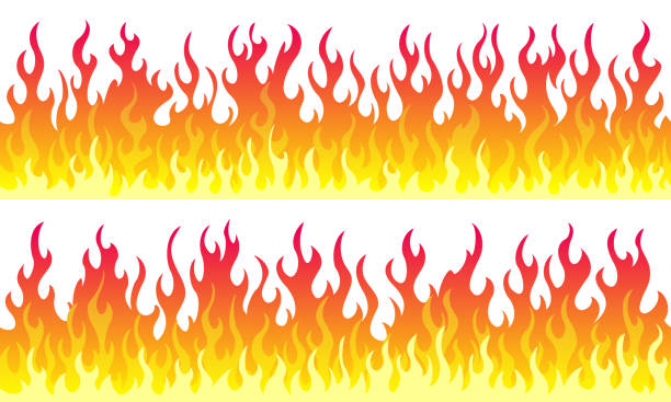 Best Row Of Flames Illustrations, RoyaltyFree Vector