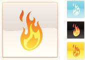 glossy fire icon, 3 other square colour icons included