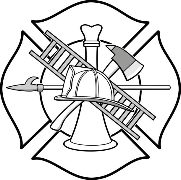 Firefighter Honor Badge Illustration A vector illustration of a Firefighter Honor Badge. maltese cross stock illustrations