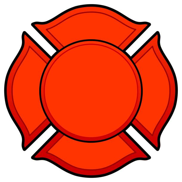 Firefighter Logo A vector cartoon illustration of a Firefighter Logo concept. maltese cross stock illustrations