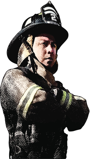 Firefighter Pensive