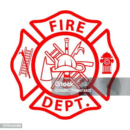 istock fireman emblem sign on white background. fire department symbol. firefighter"u2019s maltese cross. flat style. 1319465588