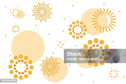 istock Firework background. Celebration illustration. Vector in flat design 1352062191
