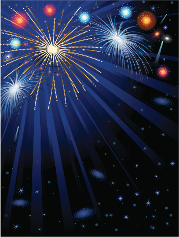 Fireworks and night sky background vertical