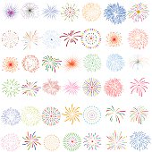 istock Fireworks Display for New year and all celebration vector illustration 486651566
