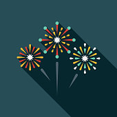 istock Fireworks Flat Design Prom Icon 1087736080