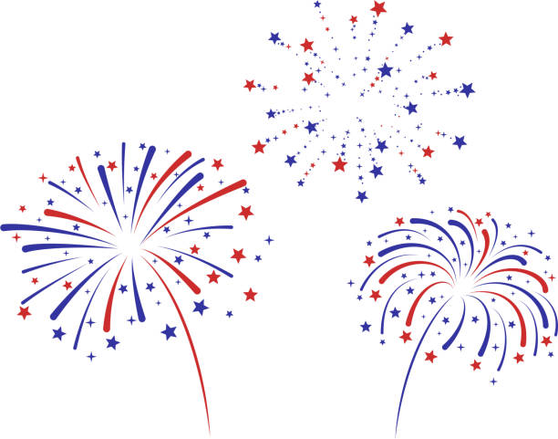 파이어워크 - fourth of july fireworks stock illustrations