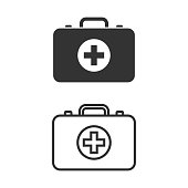 istock First Aid Kit and Med Kit Icon Vector Design on White Background. 1214759625