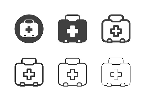 First Aid Kit Box Icons - Multi Series