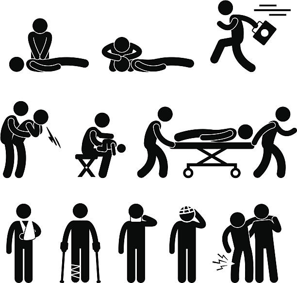stockillustraties, clipart, cartoons en iconen met first aid rescue emergency help pictogram - choking