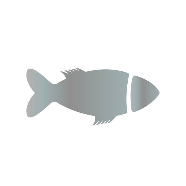 fish icon on a white background, vector illustration fish icon on a white background, vector illustration stylized underwater nature set of icons stock illustrations